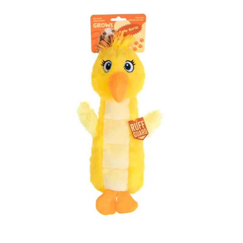 Growl Belly Burdz Kanarienvogel Plüschspielzeug mit Quietschmatte - Produktbild 1