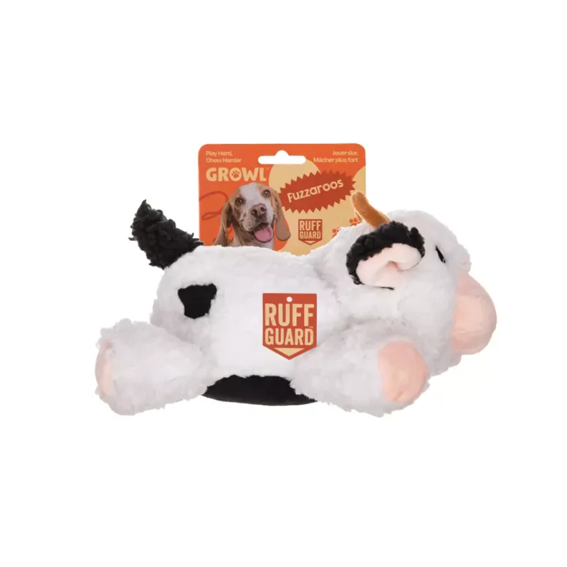 Growl Fuzzaroos Kuh Sherpa-Plüschspielzeug mit großem Quietscher - Produktbild 1