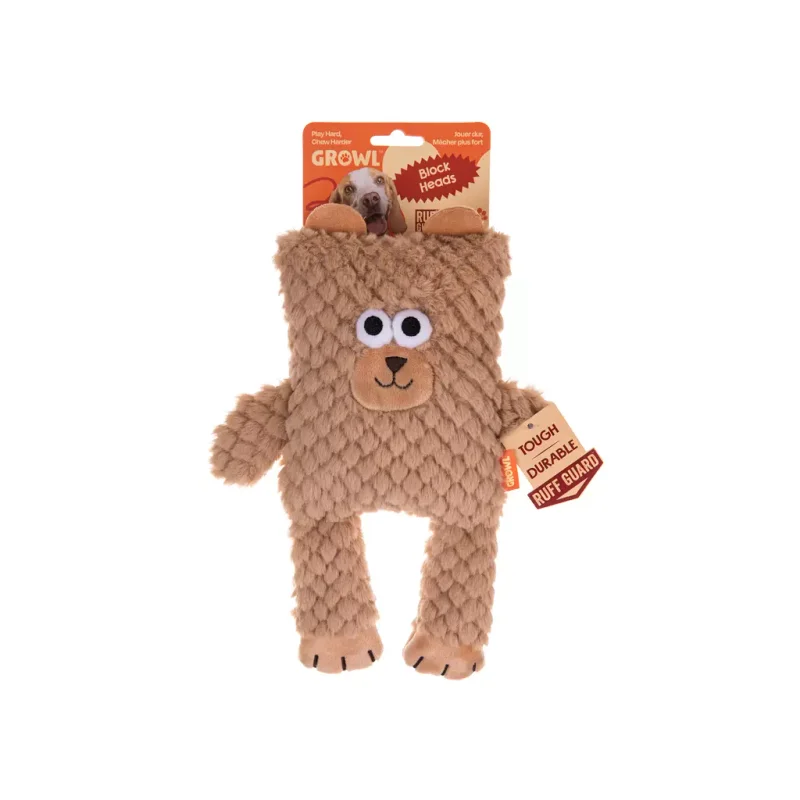Growl Block Heads Bär Plüschspielzeug in Blockform - Produktbild 1