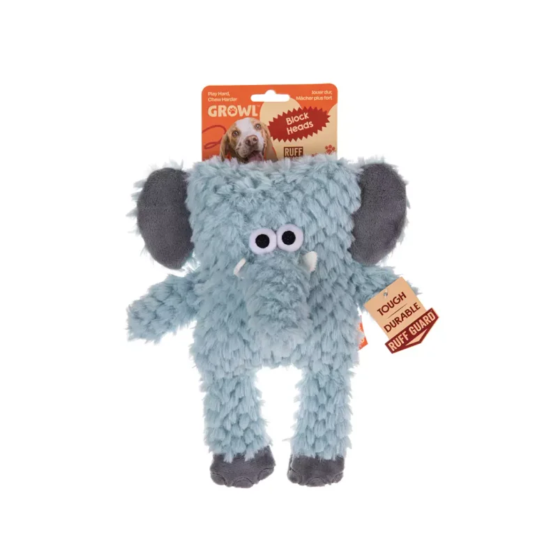 Growl Block Heads Elefant Plüschspielzeug in Blockform - Produktbild 1